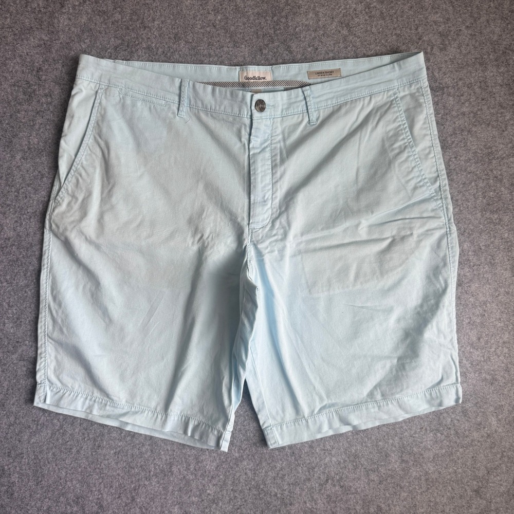 Goodfellow & Co Linden Mens 40 Light Blue Chino Shorts Flat Front